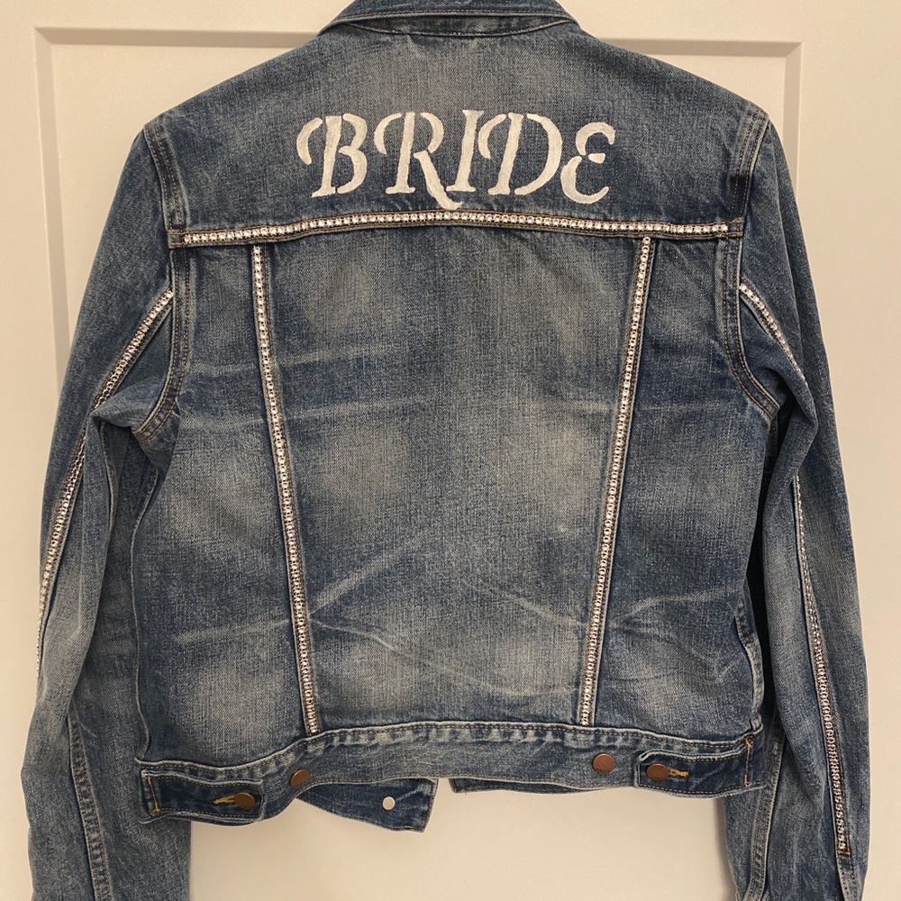 Denim rhinestone bridal jacket!